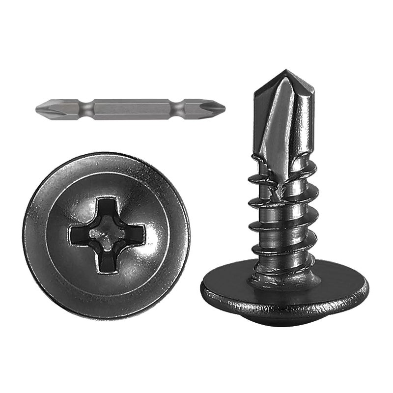Wensilon Store (400Pcs)#8×1/2” for Sheet Metal Self-Tapping Screws 410 Black Stainless Steel Truss Head High-Strength Quick Tapping - Image 1